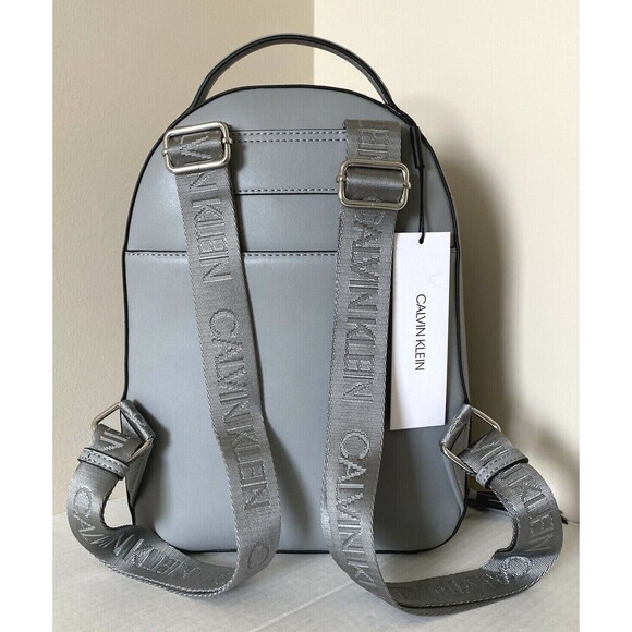 New Calvin Klein Estelle Debossed Monogram Logo Backpack Grey - Picture 4 of 6
